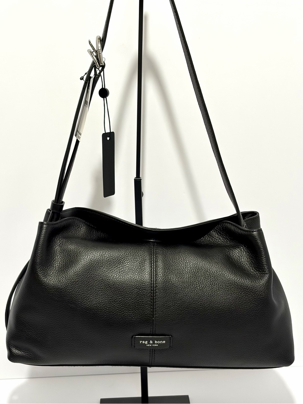 rag & bone Taylor Leather Shoulder Bag In Black/Silver NWT - Picture 3 of 15